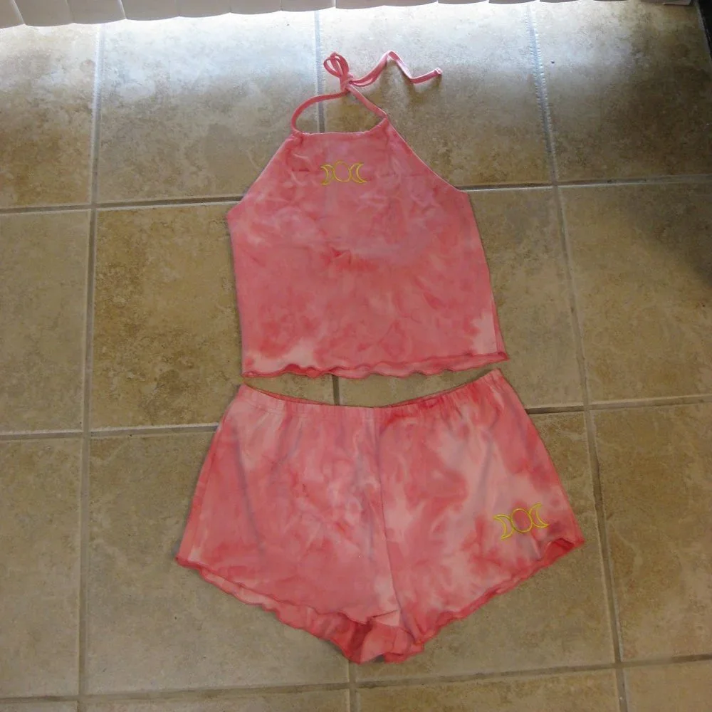 NWT Club Exx pink tiedye pajama sleepwear set L large